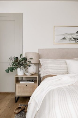 Bedside table in bedroom